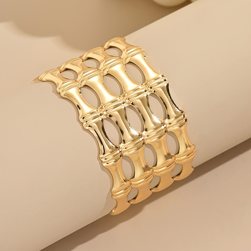 Exaggerated Openwork Statement Bangle for Women